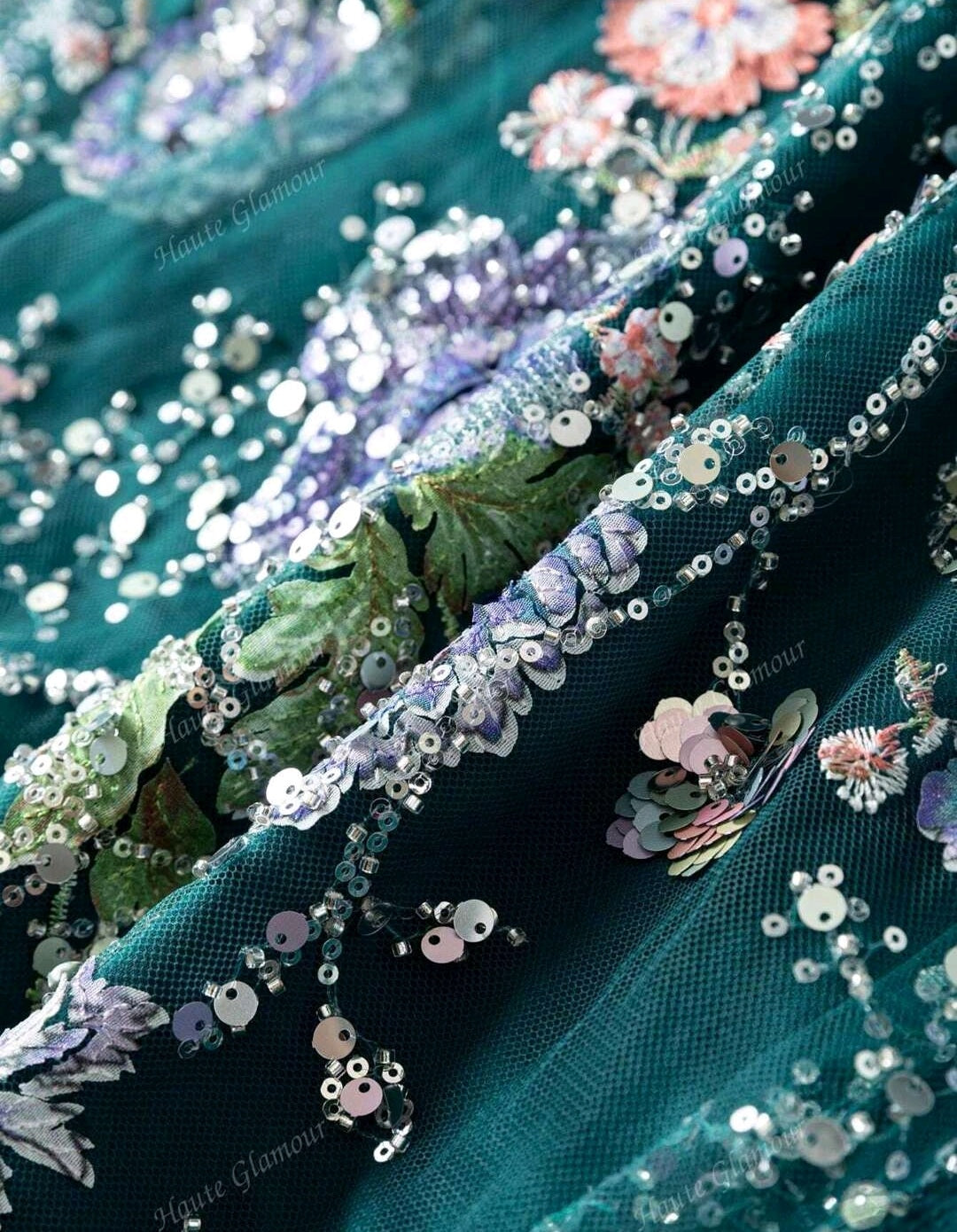 Robe de soirée sirène vert émeraude